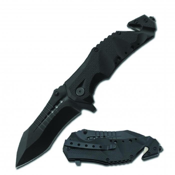 ELITEDGE® STAINLESS STEEL TACTICAL RESCUE KNIFE BLACK 8"